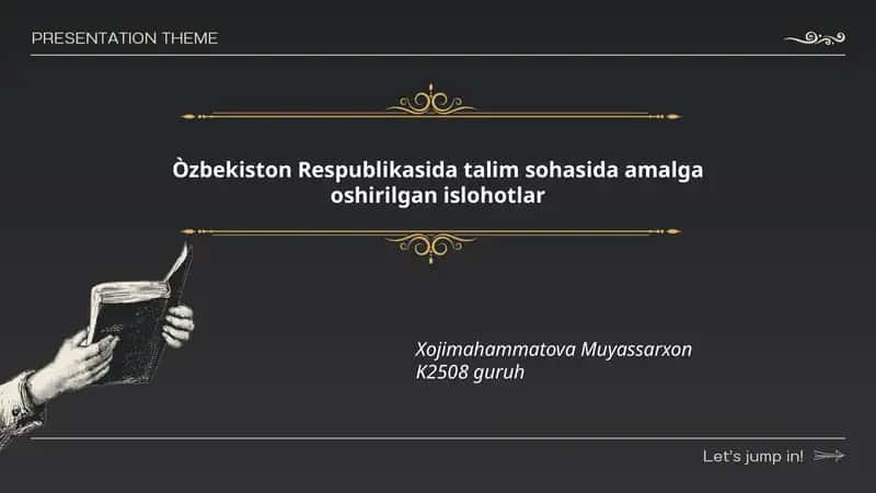 Talim sohasida islohotlar