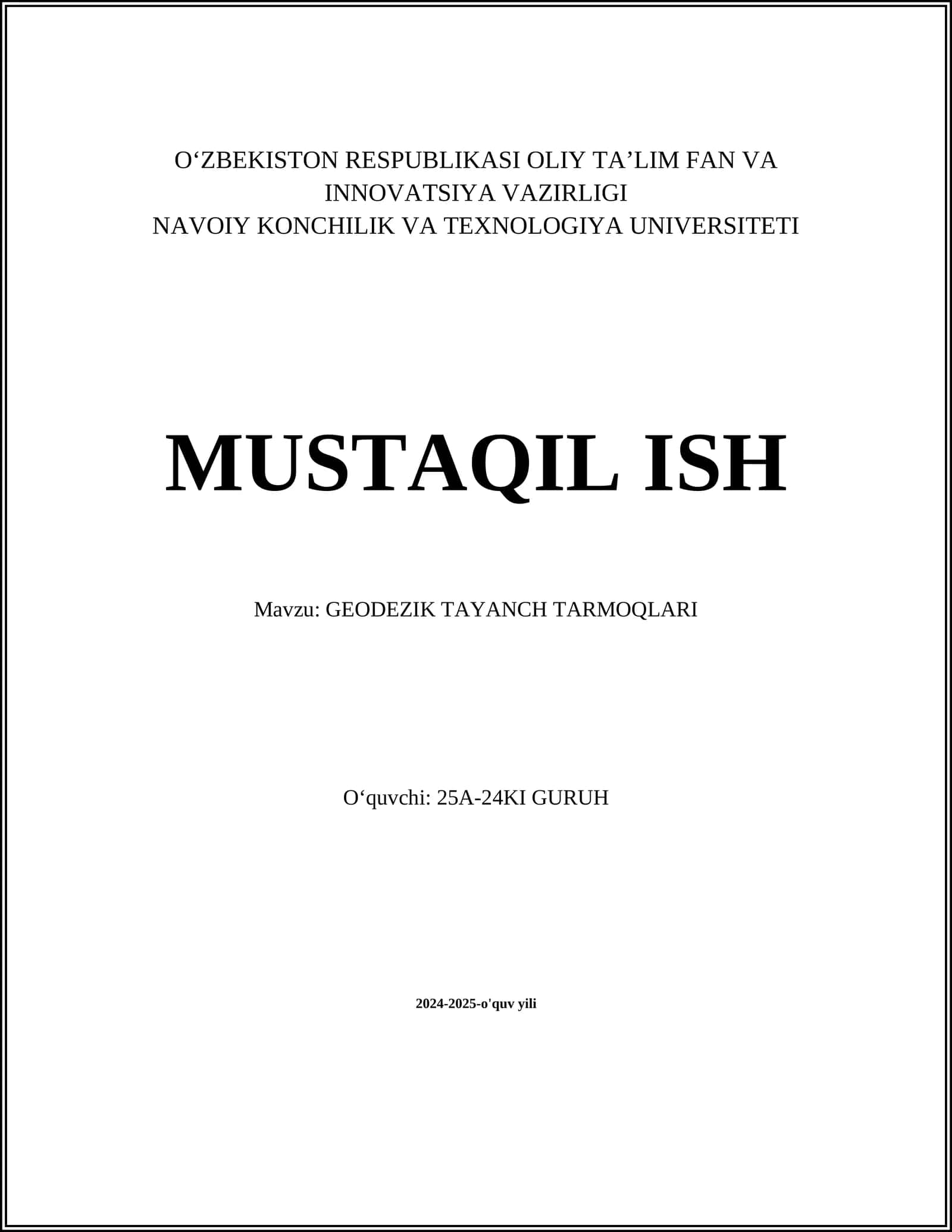 Geodezik Tayanch Tarmoqlar