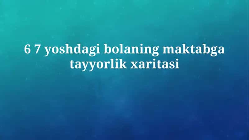 Мактабга тайёрлик