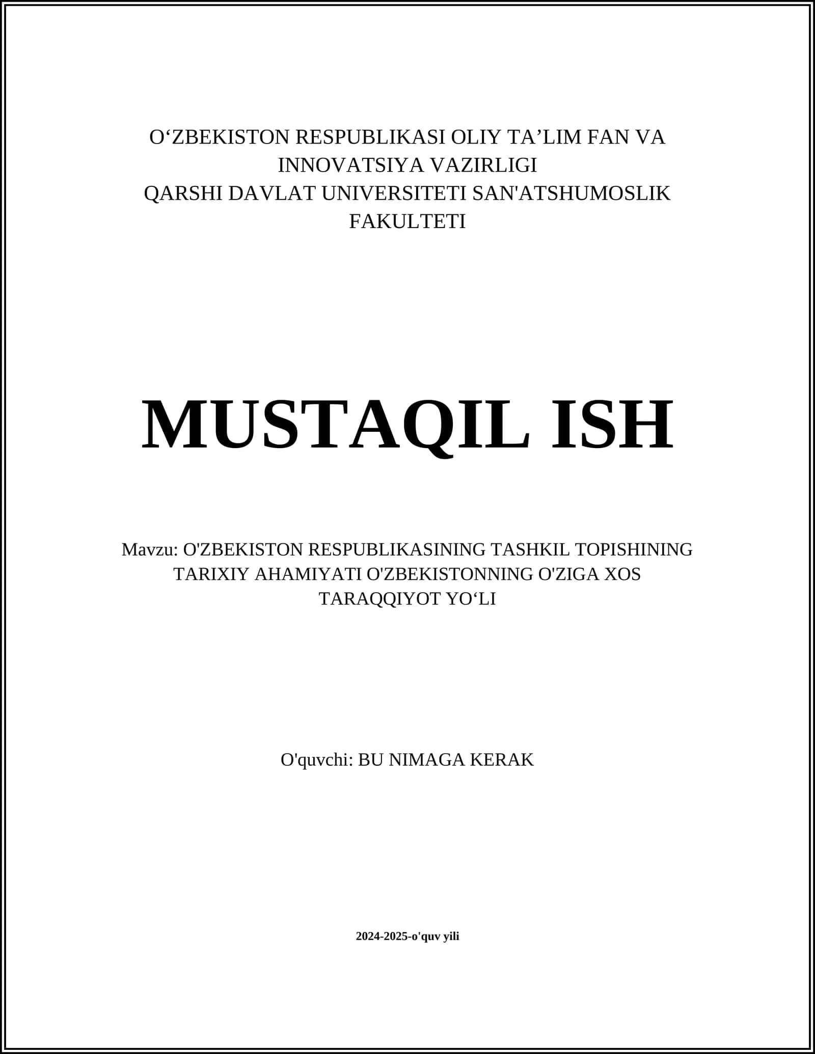 O'zbekiston Respublikasi Tashkil Topishining Tarixiy Ahamiyati