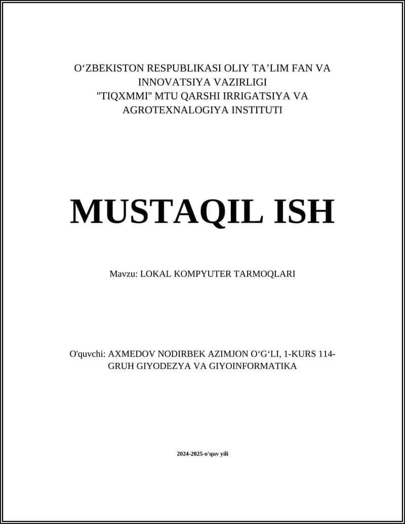 Mahalliy kompyuter tarmoqlari