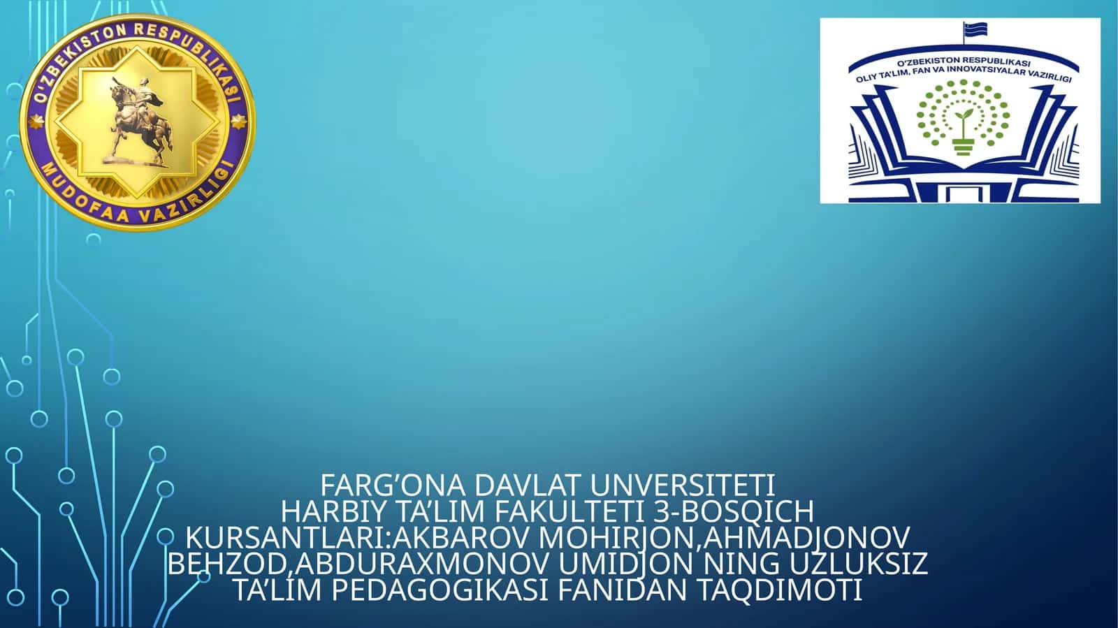 FARG’ONA DAVLAT UNVERSITETI HARBIY TA’LIM FAKULTETI