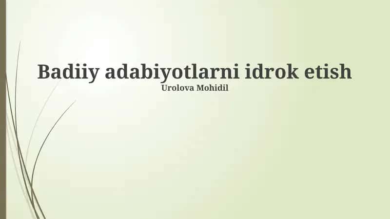 Adabiyotni his qilish