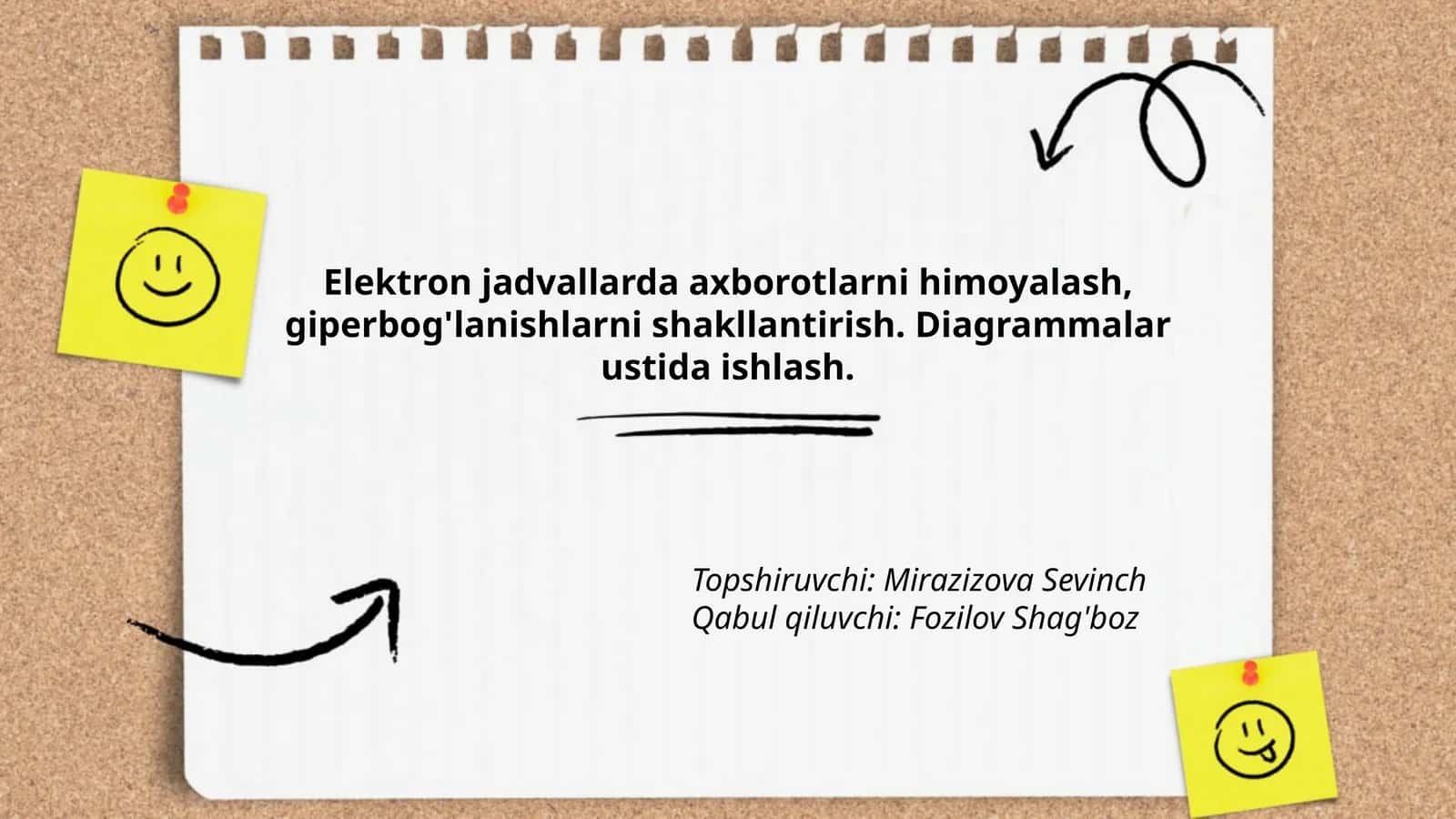 Elektron jadvallarda axborotlarni himoyalash