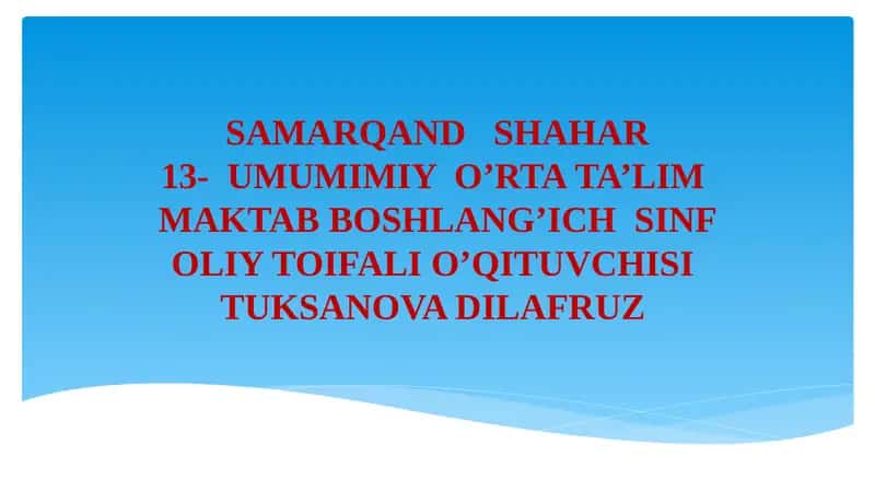DARSLARNI TO`G`RI REJALASHTIRISH VA SINFNI BOSHQARISH METODLARI