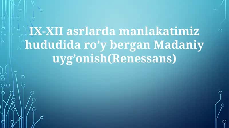 Madaniy uyg'onish (Renessans)