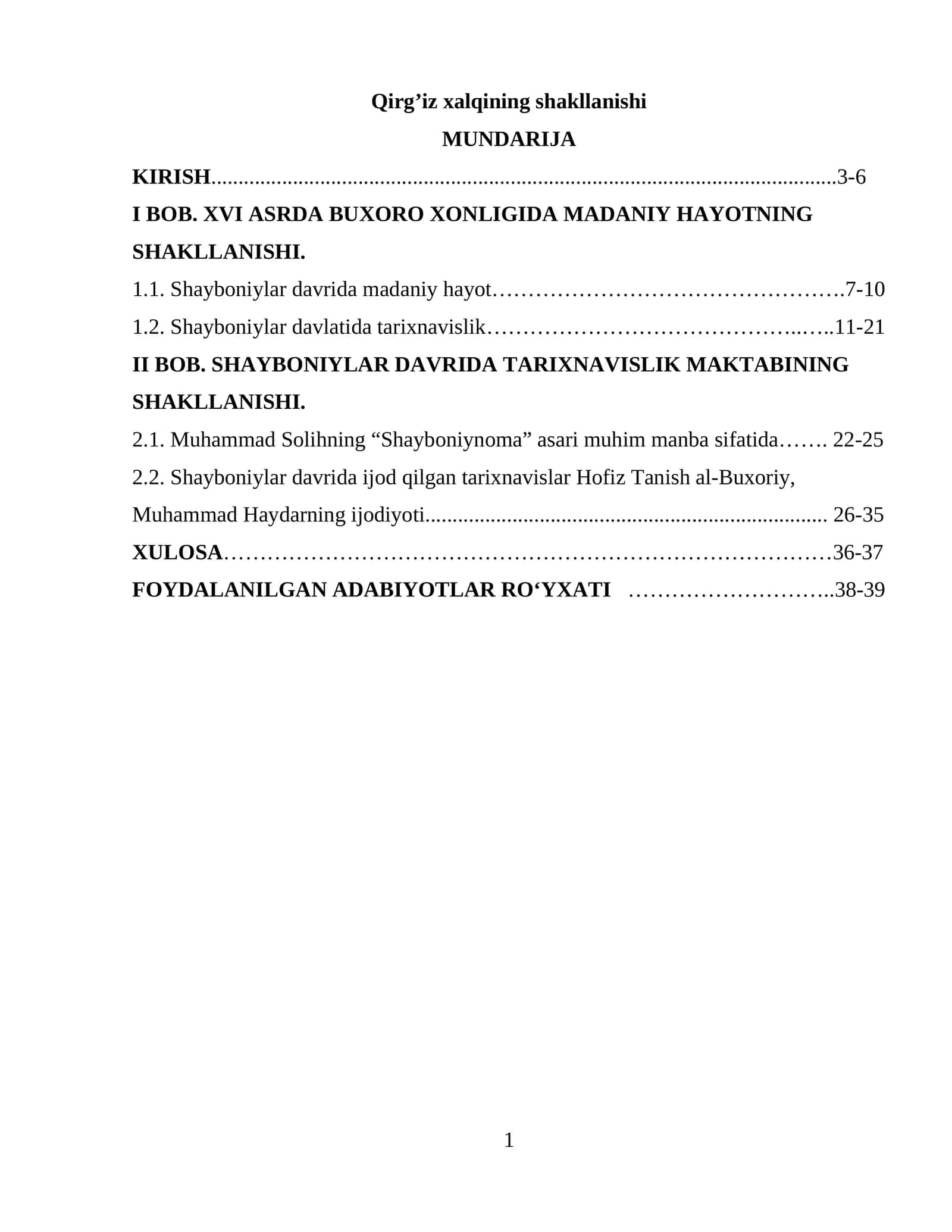 Qirg’iz xalqining shakllanishi