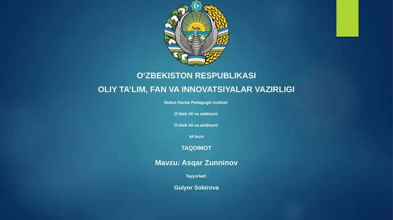 Asqar Zunninov: Hayoti va Ijodi