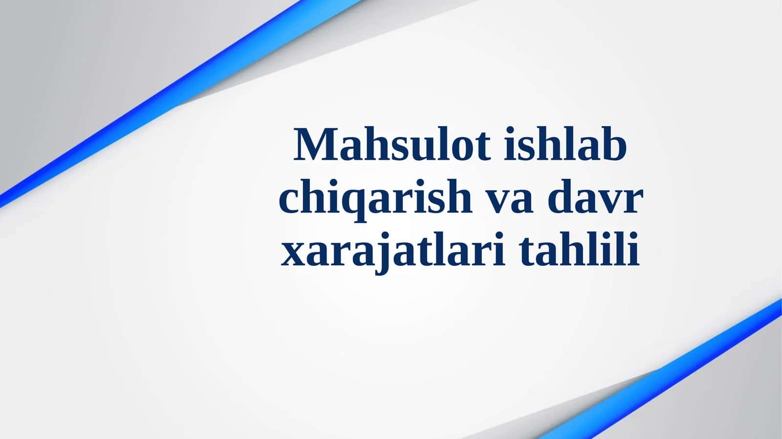 Mahsulot ishlab chiqarish va darajatlari tahlili