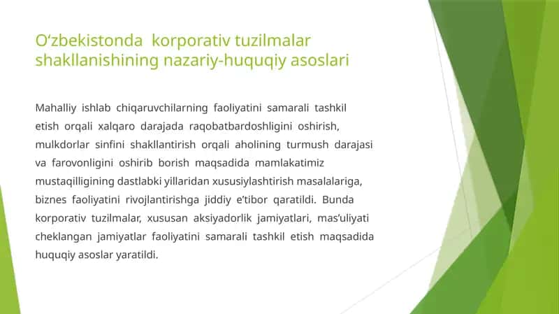 Mahalliy ishlab chiqaruvchilarning faoliyatini samarali tashkil etish