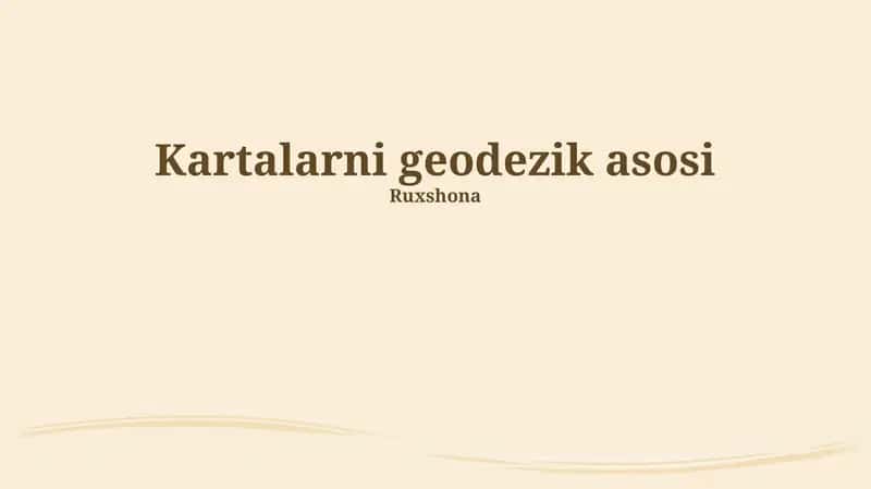 Kartalarni geodezik asosi
