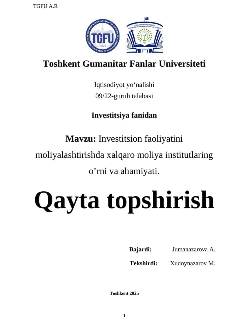Investitsion bozorlarda tahlilchilarning roli va investitsiya foydasini bashorat qilish