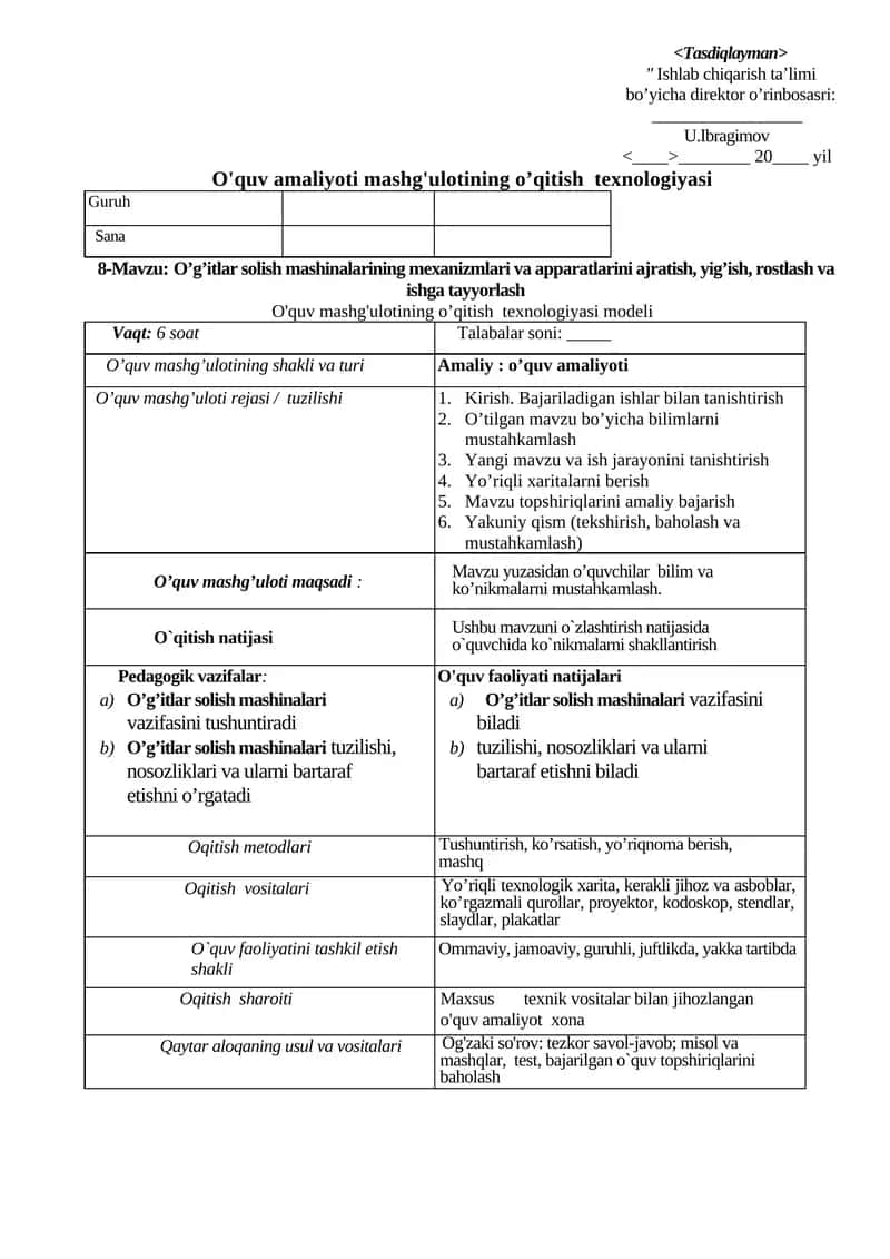 O'g'itlar solish mashinalari va apparatlarini ajratish
