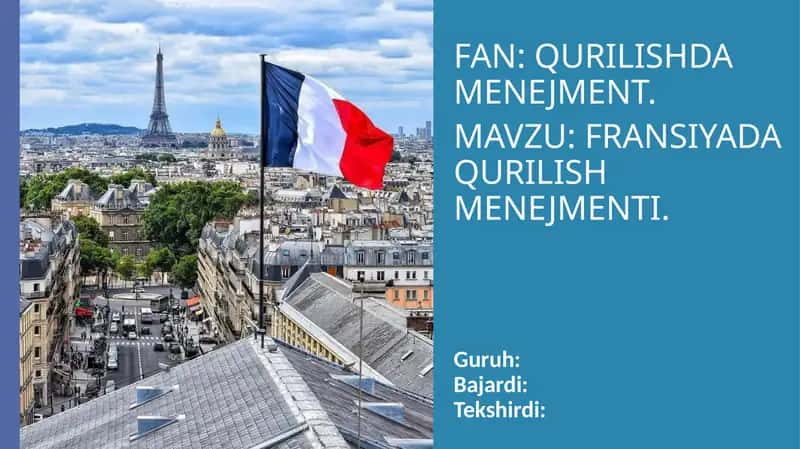 FRANSIYADA QURILISH MENEJMENTI