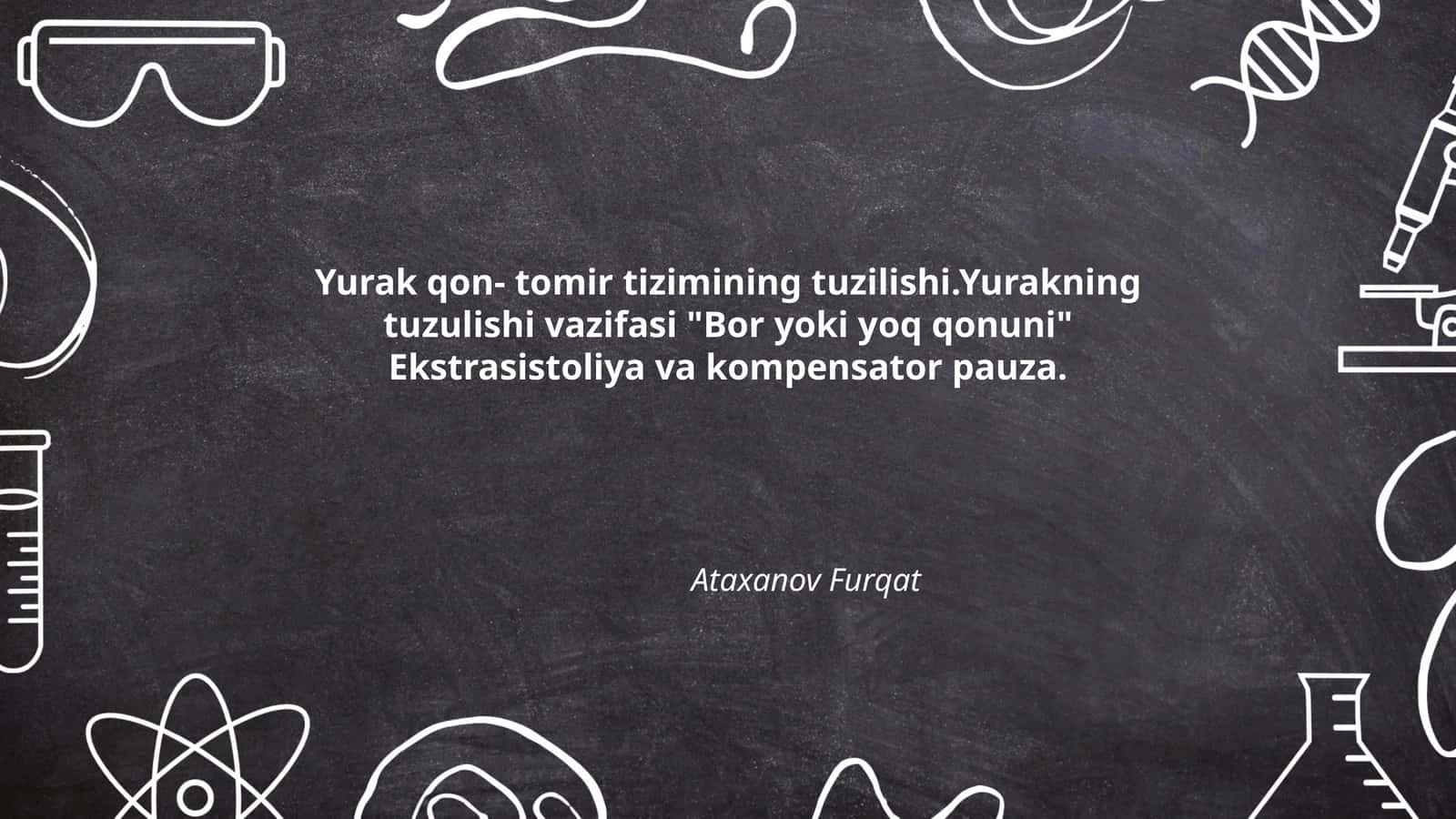 Yurak qon- tomir tizimining tuzilishi