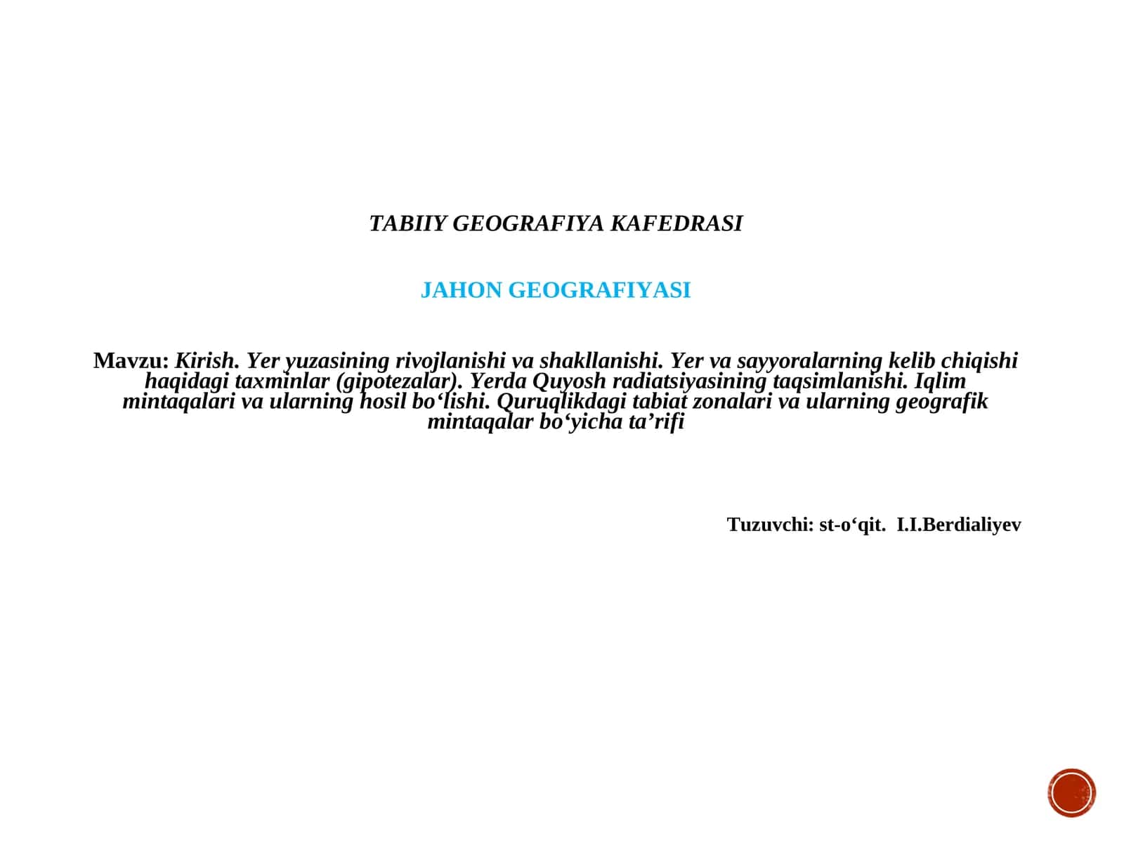 Jahon geografiyasi