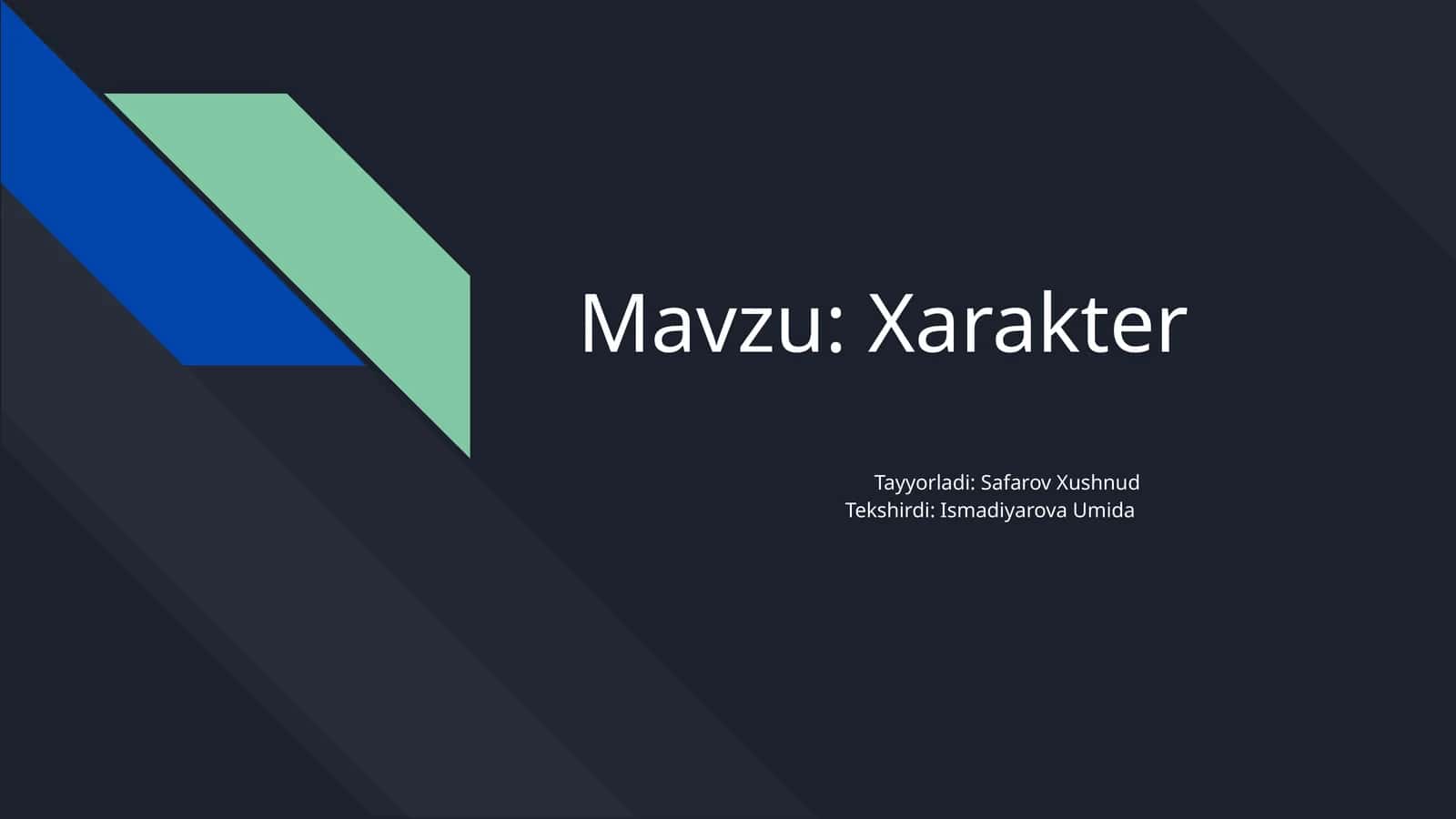Xarakter