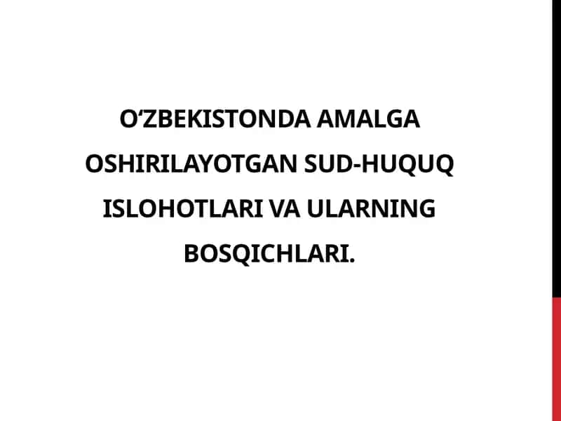 Sud-huquqislohotlar va ularning bosqichlari