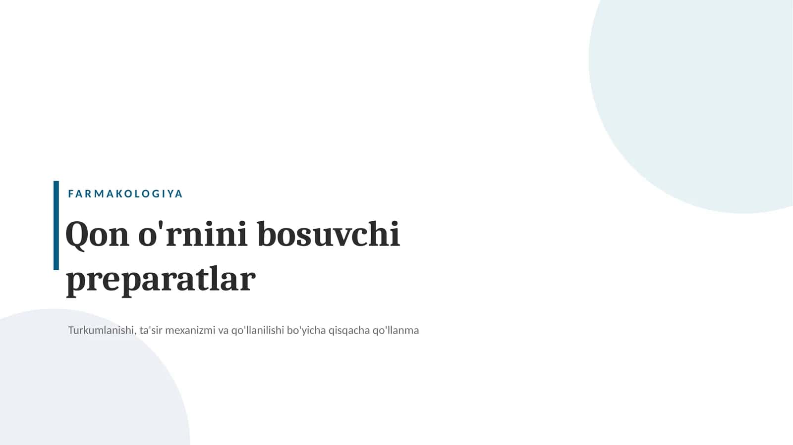 Qon o‘rnini bosuvchi preparatlar — turlari, tasnifi, ko‘rsatmalar, qarshi ko‘rsatmalar va qo‘llash p