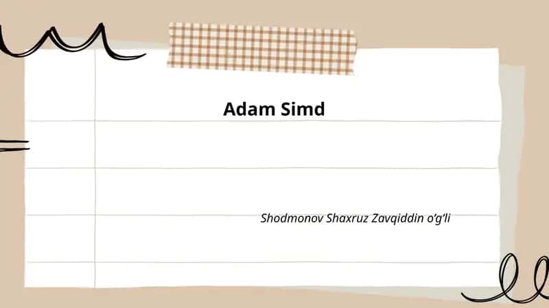 Adam Simd