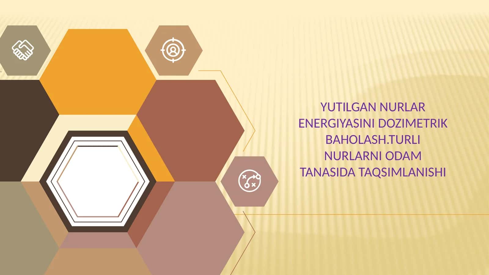 Yutilgan nurlar energiyasini dozimetrik baholash.Turli nurlarni odam tanasida taqsimlanishi