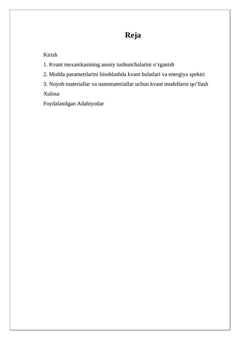 Kvant Mexanikasi