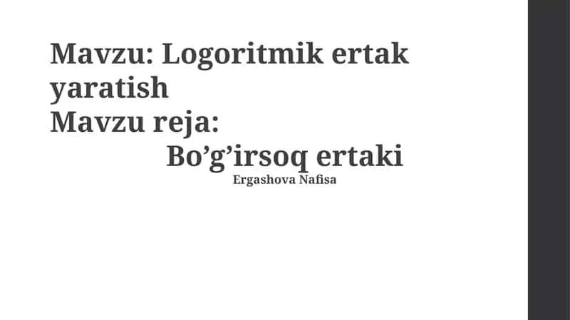 Logoritmik ertak yaratish