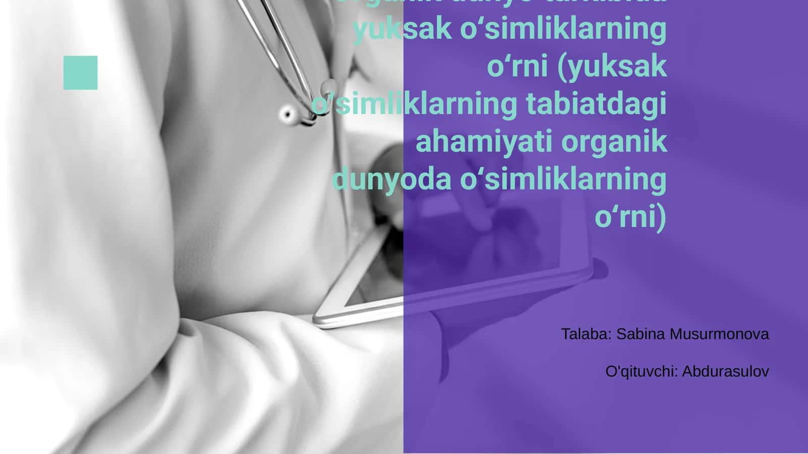 Yuksak oʻsimliklarning oʻrni (yuksak oʻsimliklarning tabiatdagi ahamiyati organik dunyoda oʻsimliklarning oʻrni)
