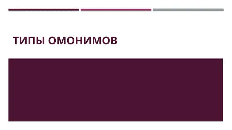 Типы омонимов