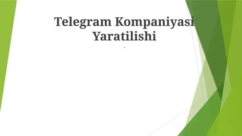Telegram Kompaniyasi Yaratilishi