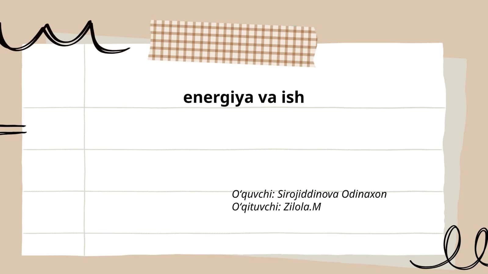 Energiya va ish