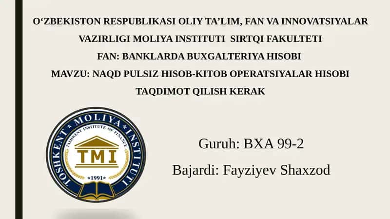 Naqdpulsiz hisob-kitob operatsiyalari