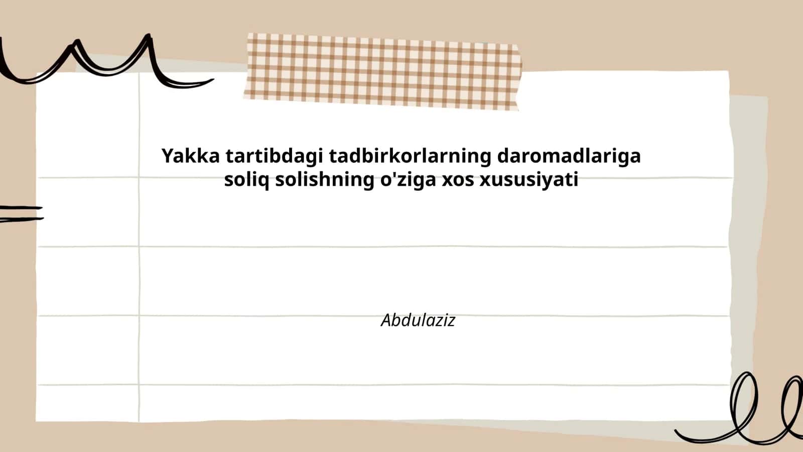Yakka tartibdagi tadbirkorlik sub'yektlari tushunchasi