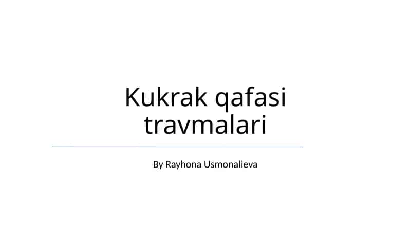 Kukrak qafasi travmalari
