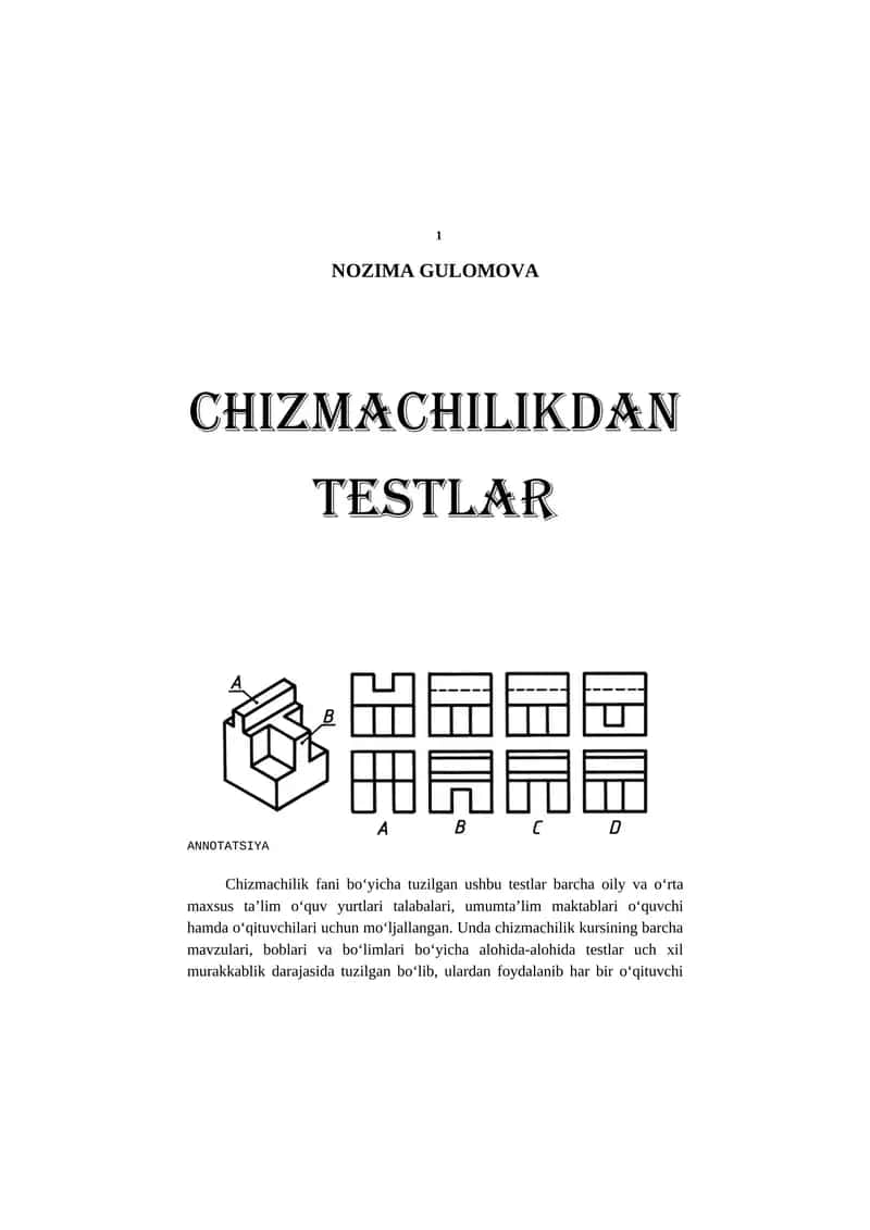 Chizmachilik kursi testlar to'plami
