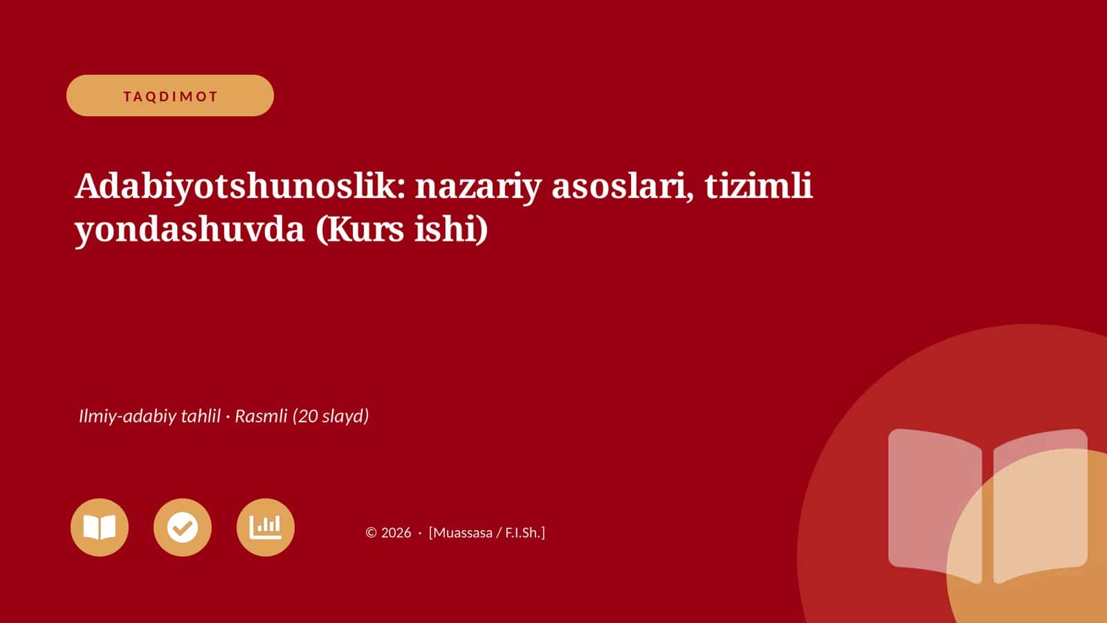 Adabiyotshunoslik: nazariy asoslari, tizimli yondashuvda (Kurs ishi)