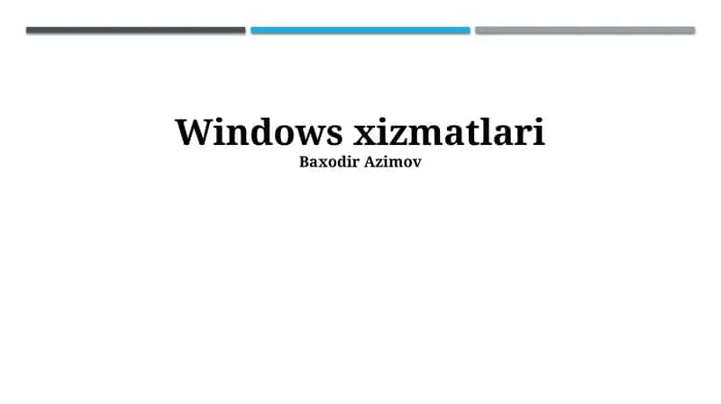 Windows xizmatlari