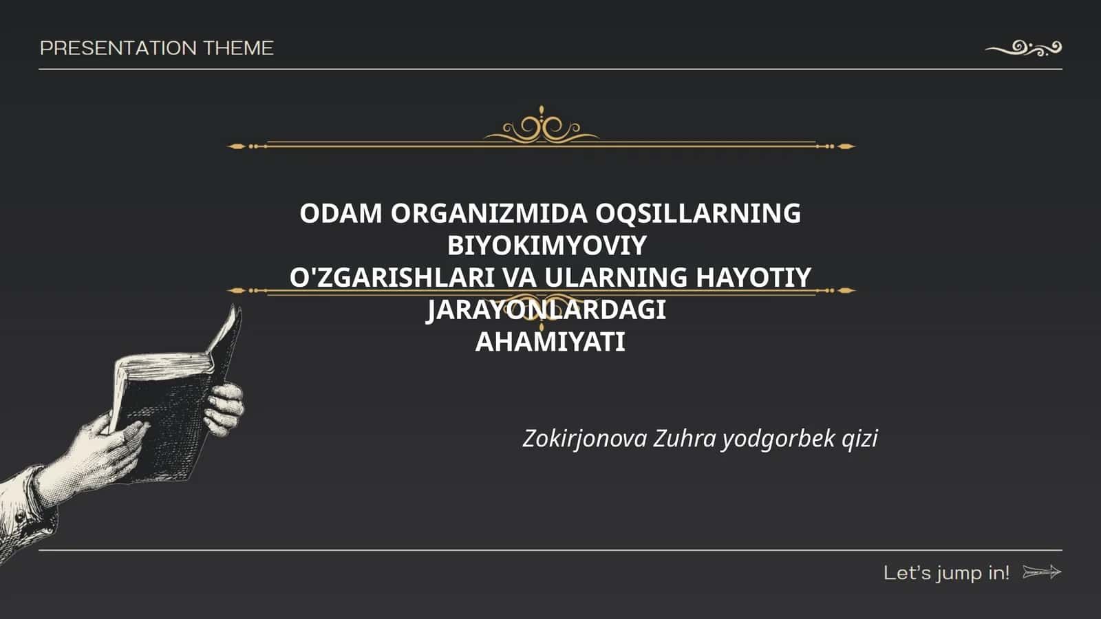 ODAM ORGANIZMIDA OQSILLARNING BIYOKIMYOVIY O'ZGARISHLARI VA ULARNING HAYOTIY JARAYONLARDAGI AHAMIYATI