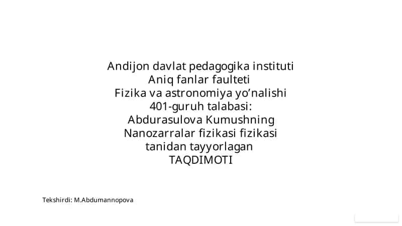 Nanotexnologiya