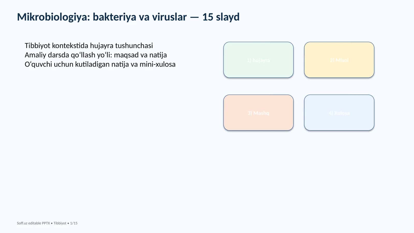 Mikrobiologiya: bakteriya va viruslar — 15 slayd