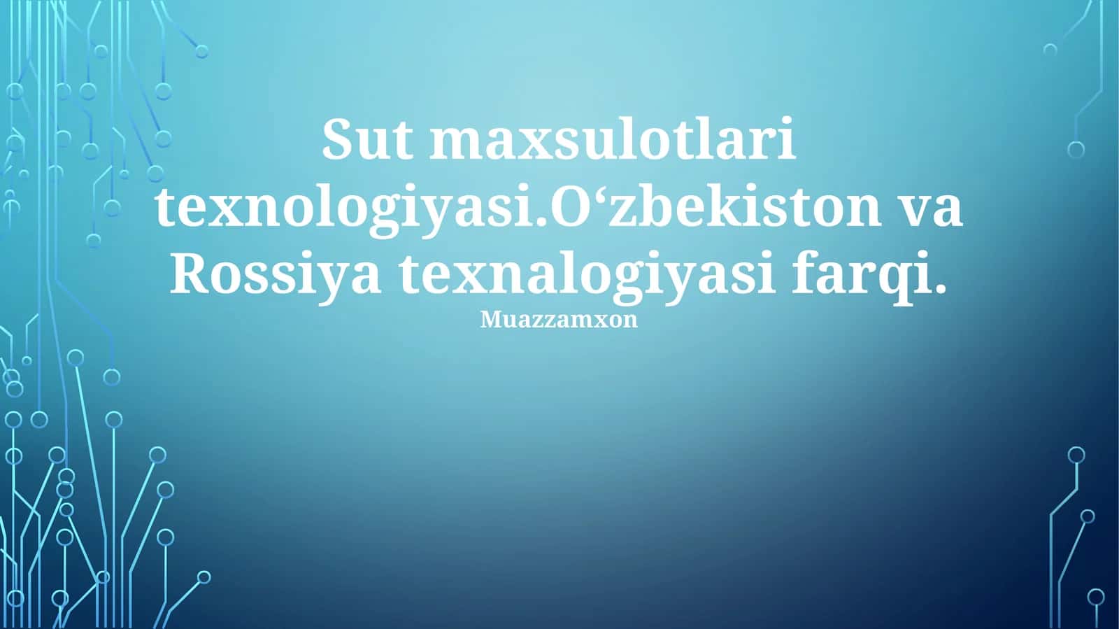 Sut maxsulotlari texnologiyasi