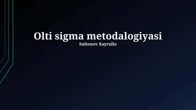 Olti Sigma Metodologiyasi
