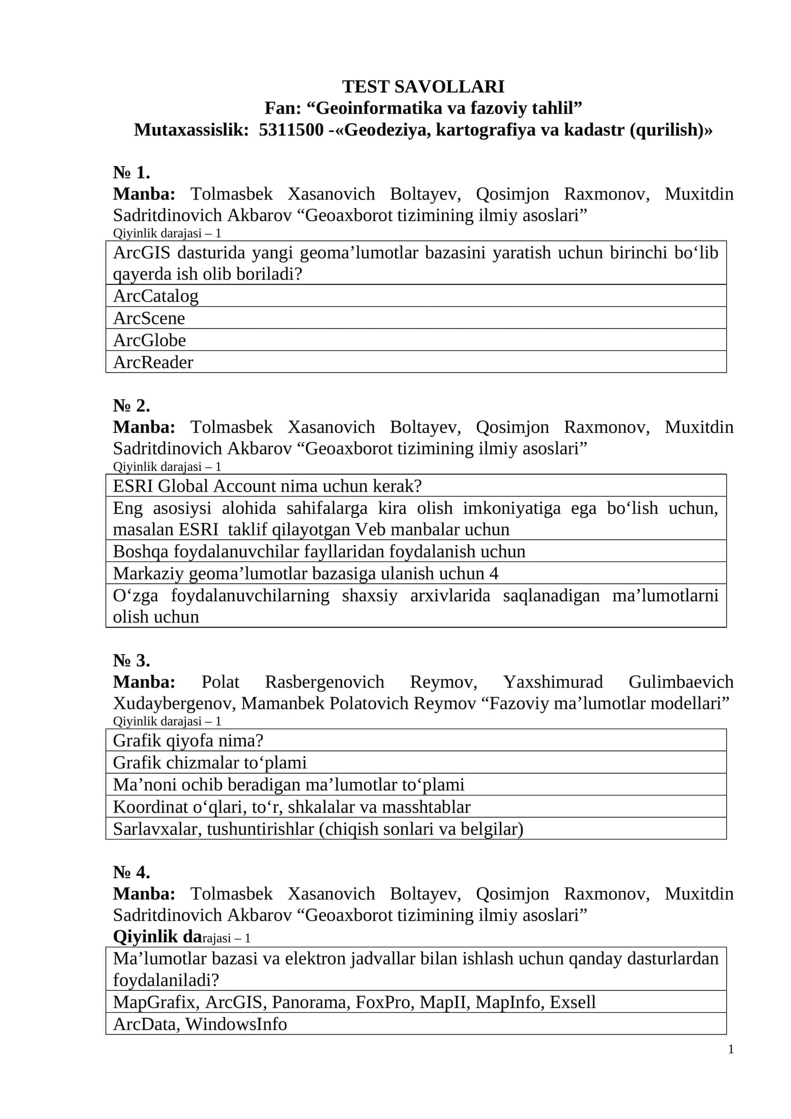 Geoaxborot tizimining ilmiy asoslari