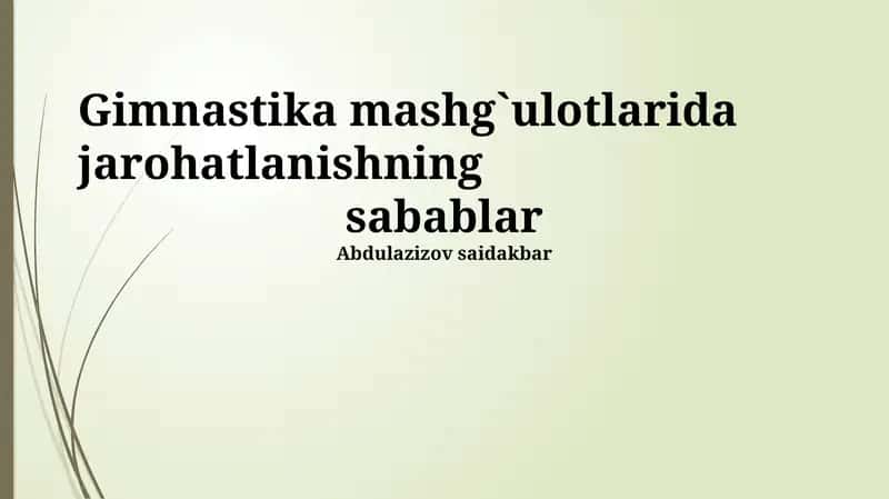Gimnastika Mashg'ulotlari