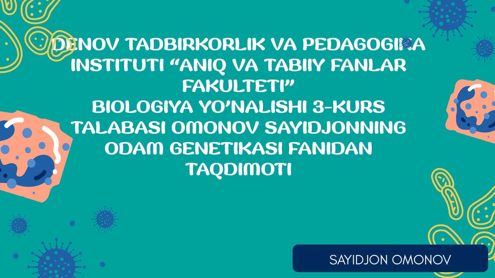 ODAM IMMUNOGENETIKASI IRSIY KASALLIKLAR TASNIFI