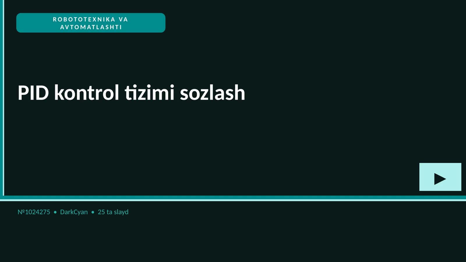 ROBOTOTEXNIKA VA AVTOMATLASHTI