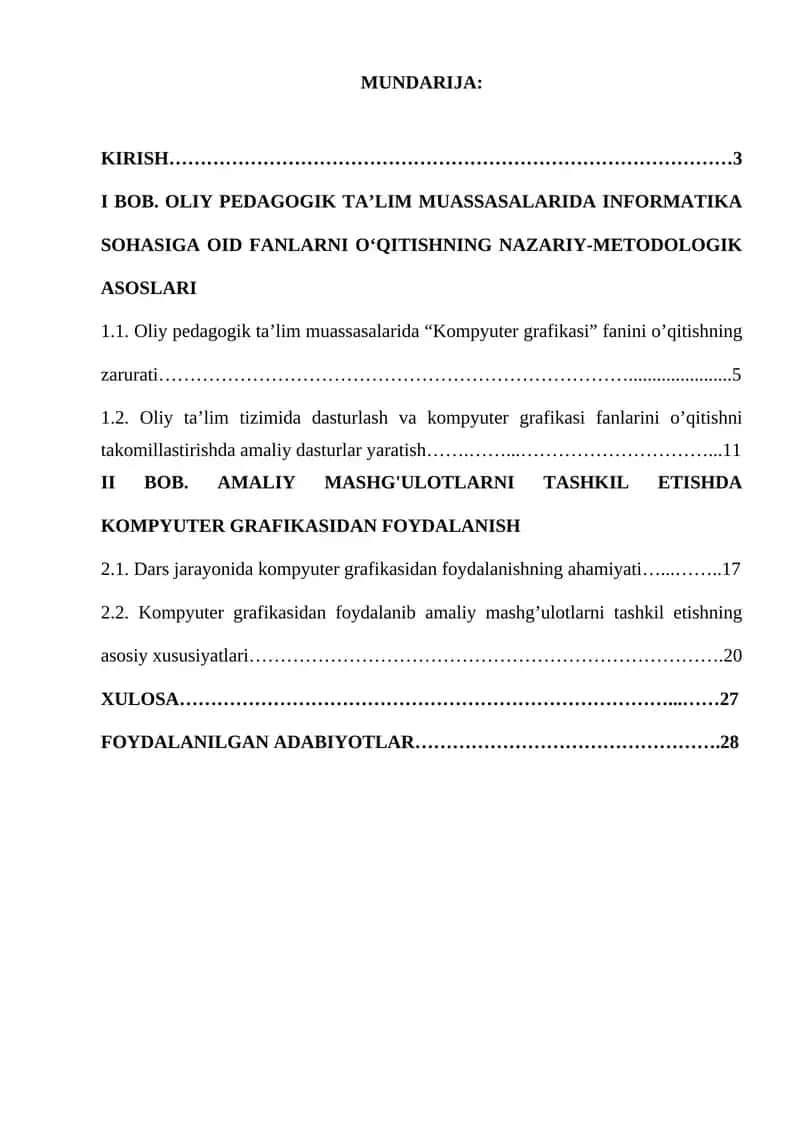 Mavzu: Oliy Pedagogik Ta’lim Muassasalarida Informatika Sohasiga oid Fanlarni O'qitishning Nazariy-Metodologik Asoslari