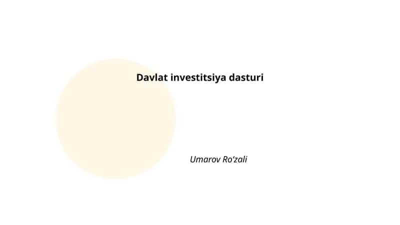 Davlat investitsiya dasturi