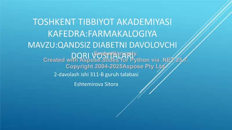 Qandsiz diabetni davolovchi dori vositalari