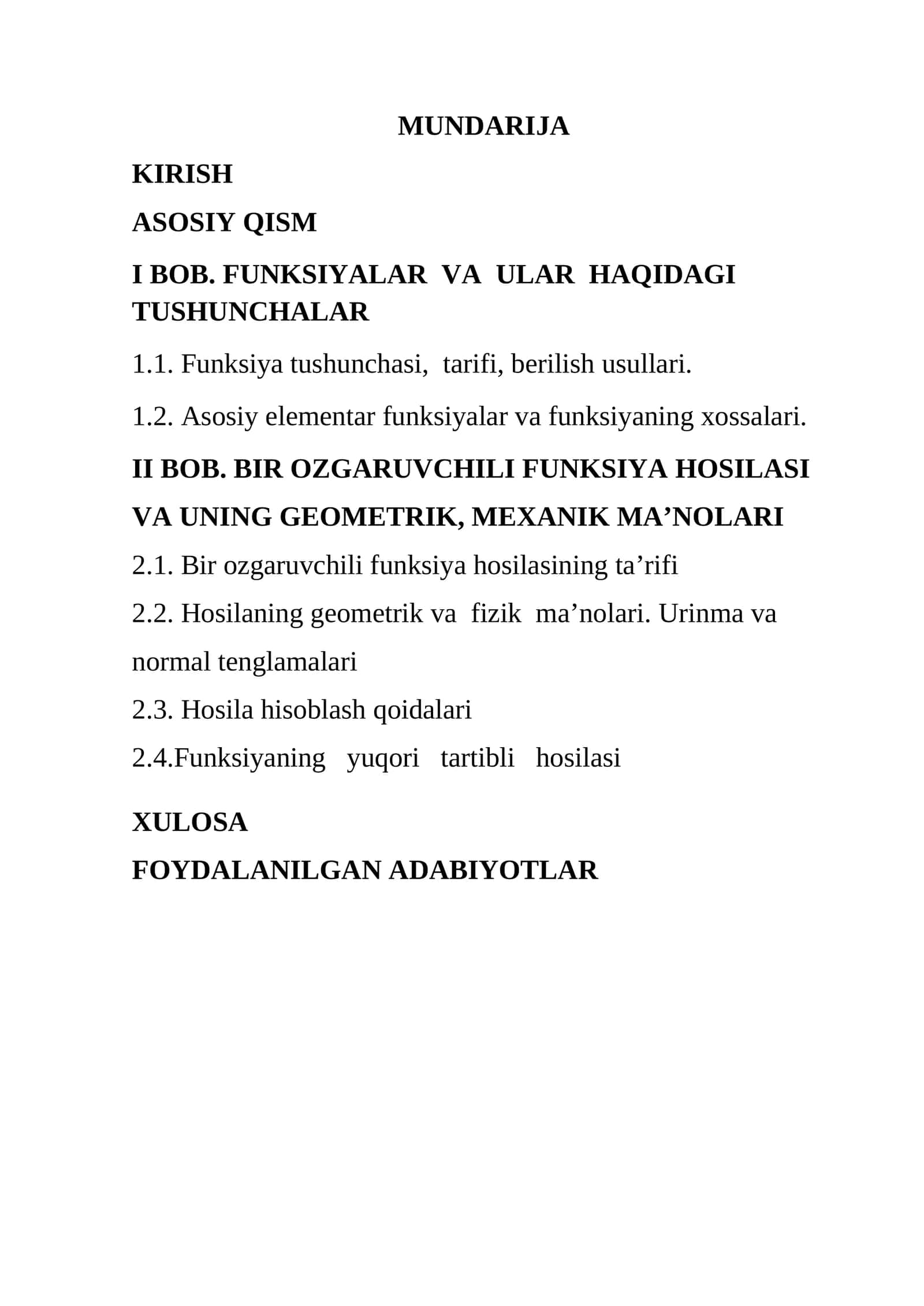 Bir oʻzgaruvchili funksiyaning yuqori tartibli hosilalari